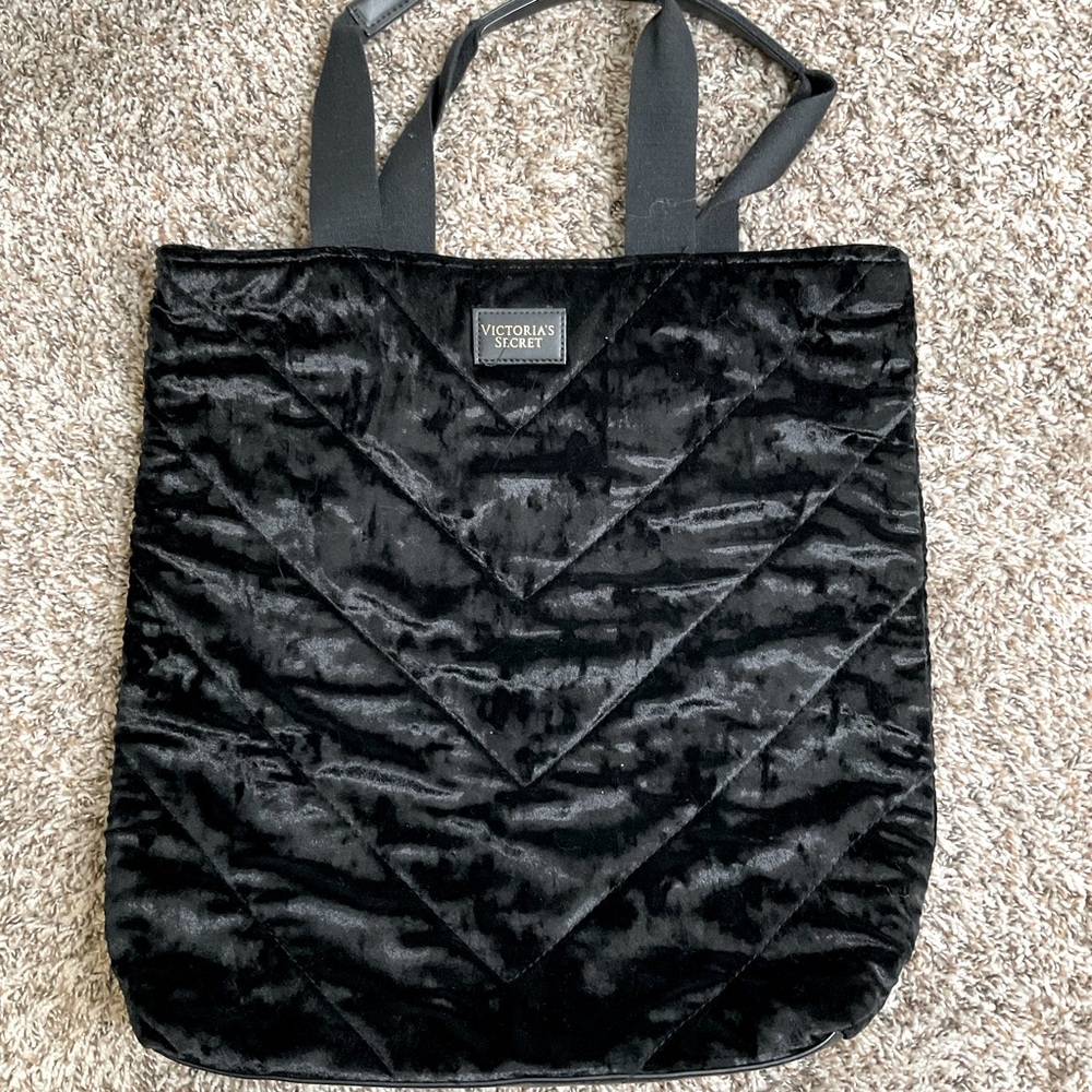 Victoria’s Secret black velvet tote, EUC